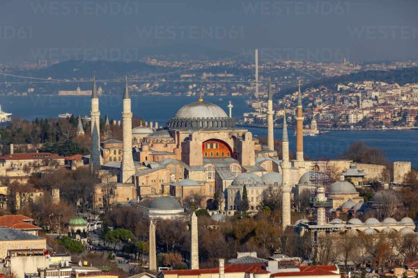 Hagia Sophia, Bosphorus and Bosphorus Bridge, Istanbul